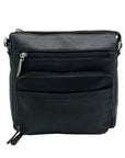Giani Bernini Black Nappa Leather Front Zip Crossbody