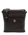 Giani Bernini Brown Pebbled Faux Leather Crossbody Bag