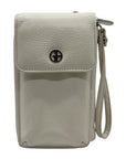 Giani Bernini White Softy Leather Tech Crossbody Wallet