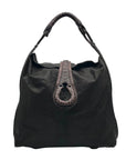 Giorgio Armani Dark Brown Leather Hobo Bag