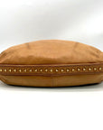 Tory Burch Tan Leather Pyramid Studded Hobo Shoulder Bag