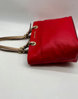 Michael Kors Red Pebbled Leather Tote Bag