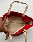 Michael Kors Red Pebbled Leather Tote Bag