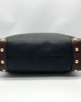 Michael Kors Black & Brown Pebbled Leather Joplin Shoulder Hobo Bag