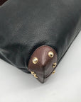 Michael Kors Black & Brown Pebbled Leather Joplin Shoulder Hobo Bag