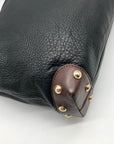 Michael Kors Black & Brown Pebbled Leather Joplin Shoulder Hobo Bag