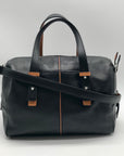 Vera Bradley Black Leather Gallatin Satchel Bag