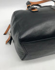 Vera Bradley Black Leather Gallatin Satchel Bag