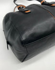 Vera Bradley Black Leather Gallatin Satchel Bag