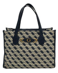Guess Beige & Blue Jacquard Izzy 2-Compartment Tote Bag