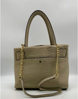 Antonio Melani Belt Turnlock Dove Croc Embossed Leather Satchel