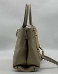 Antonio Melani Belt Turnlock Dove Croc Embossed Leather Satchel