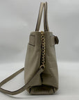 Antonio Melani Belt Turnlock Dove Croc Embossed Leather Satchel