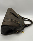 Brahmin Brown And Orange Pebbled Leather Satchel