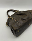 Brahmin Brown And Orange Pebbled Leather Satchel