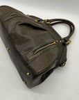 Brahmin Brown And Orange Pebbled Leather Satchel