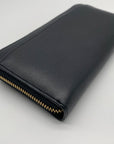 Kate Spade Black Leather Braided Ribbon Long Zip Around Wallet
