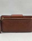 Fossil Brown Leather Double Snap Logan Wallet