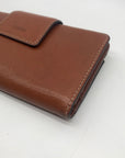 Fossil Brown Leather Double Snap Logan Wallet