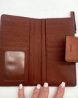 Fossil Brown Leather Double Snap Logan Wallet