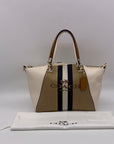 Coach Jacquard Fabric And Pebbled Leather 2Way Satchel