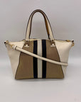Coach Jacquard Fabric And Pebbled Leather 2Way Satchel