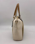 Coach Jacquard Fabric And Pebbled Leather 2Way Satchel