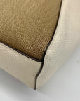Coach Jacquard Fabric And Pebbled Leather 2Way Satchel