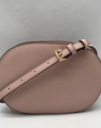 Michael Kors Pink Saffiano Leather Jet Set Travel Oval Crossbody Bag