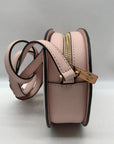 Michael Kors Pink Saffiano Leather Jet Set Travel Oval Crossbody Bag