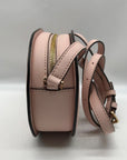 Michael Kors Pink Saffiano Leather Jet Set Travel Oval Crossbody Bag