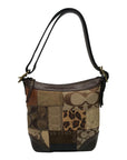 Coach Brown Monogram Patchwork Shoulder Bag 11497