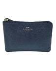 Coach Metallic Blue Pebbled Leather Kelsey Wristlet
