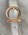 Salvatore Ferragamo Light Green Suede Fancini Shoulder Bag