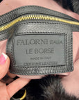 Falorni Italia Le Borse Black Fur Shoulder Bag