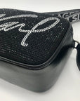 Karl Lagerfeld Black Rhinestone Duo Camera Crossbody