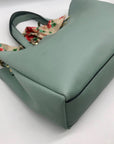 Steve Madden Mint Green Pebbled Satchel With Scarf