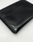 Gucci Black Patent Leather Tri-Fold Embossed Wallet