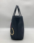 Tory Burch Navy Leather Kerrington I Love You Crossbody Tote