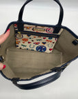 Tory Burch Navy Leather Kerrington I Love You Crossbody Tote