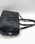 Coach Black Leather Gallery Pleated Tote Bag F13759