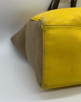 Marc Jacobs Yellow & Tan Colorblock Leather Tote Bag