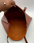 Vince Camuto Brown Pebbled Vegan Leather Luck Tote Bag