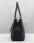 Kate Spade Black Pebbled Leather Brennan Grey Street Tote Bag