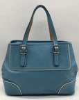 Coach Blue Leather Hampton Carryall Satchel Bag 9605