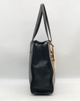 Marc Jacobs Black Snake Embossed Leather Grind Shopper Tote Bag
