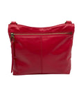 Hobo Red Genuine Leather Flat Crossbody Bag