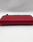 Michael Kors Red Pebbled Leather Jet Set Continental Wristlet