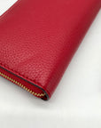 Michael Kors Red Pebbled Leather Jet Set Continental Wristlet