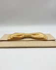 Leslie Dasch Beige Cabana Clutch Straw Bag